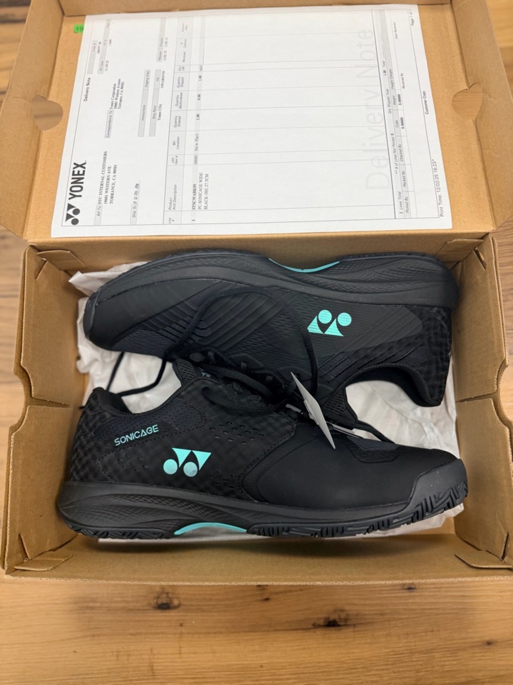 Onex Black Tennis Shoes with Teal Logo Accent